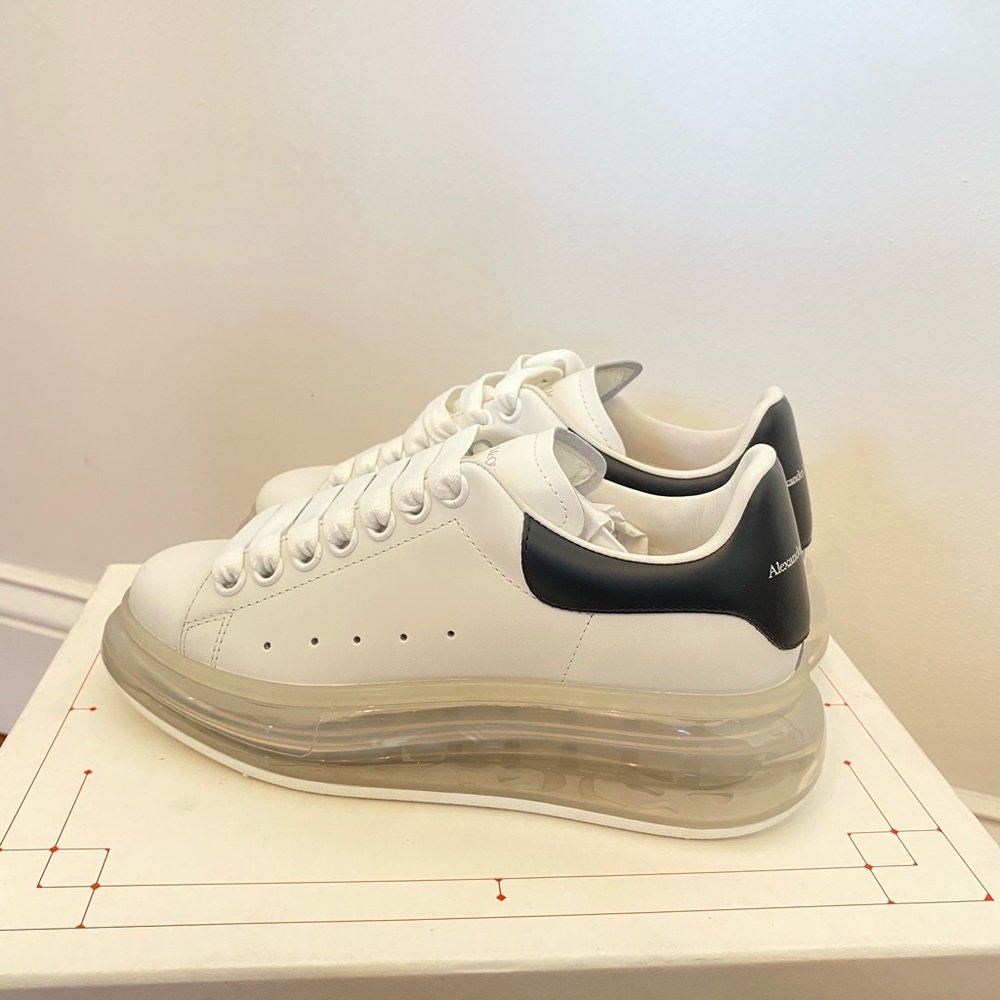 *NEW* Alexander McQueen Sneaker With Transparent Sole In White Leather